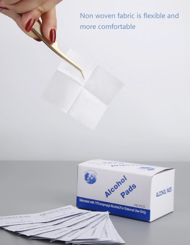 CE Saturated 75% Ethyl Alcohol Pad Pre Injection Alco Swab 70% Isopropyl Nonwoven Alcohol Pad