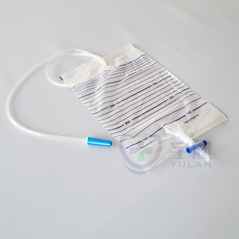 Disposable Sterilize Urine Bag Urine Collection Drainage Bag 2000ml with T-Valve